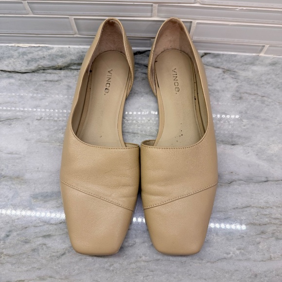 Vince Cyder Cappuccino Leather Flats Size 7.5 EUR 37.5 - Picture 3 of 9